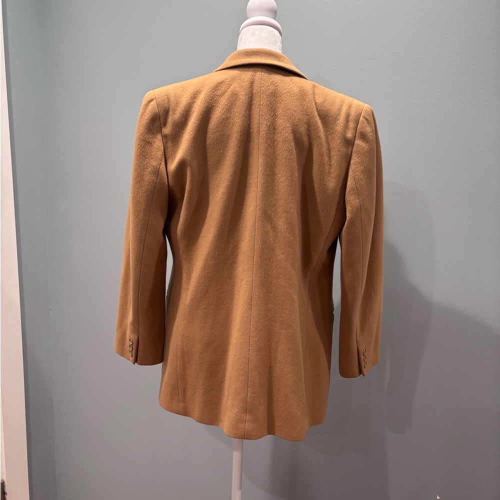 Vintage Lands’ End Camel Wool Cashmere Blazer Petite 6 USA Classic Coat - Picture 5 of 11